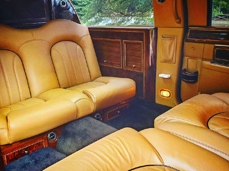 black Stretch Lincoln Town Car Limo interior